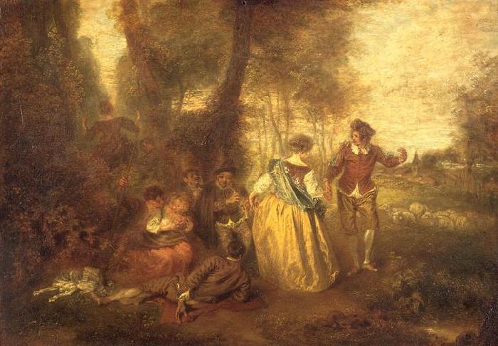 Jean-Antoine Watteau Le Plaisir pastoral oil painting image